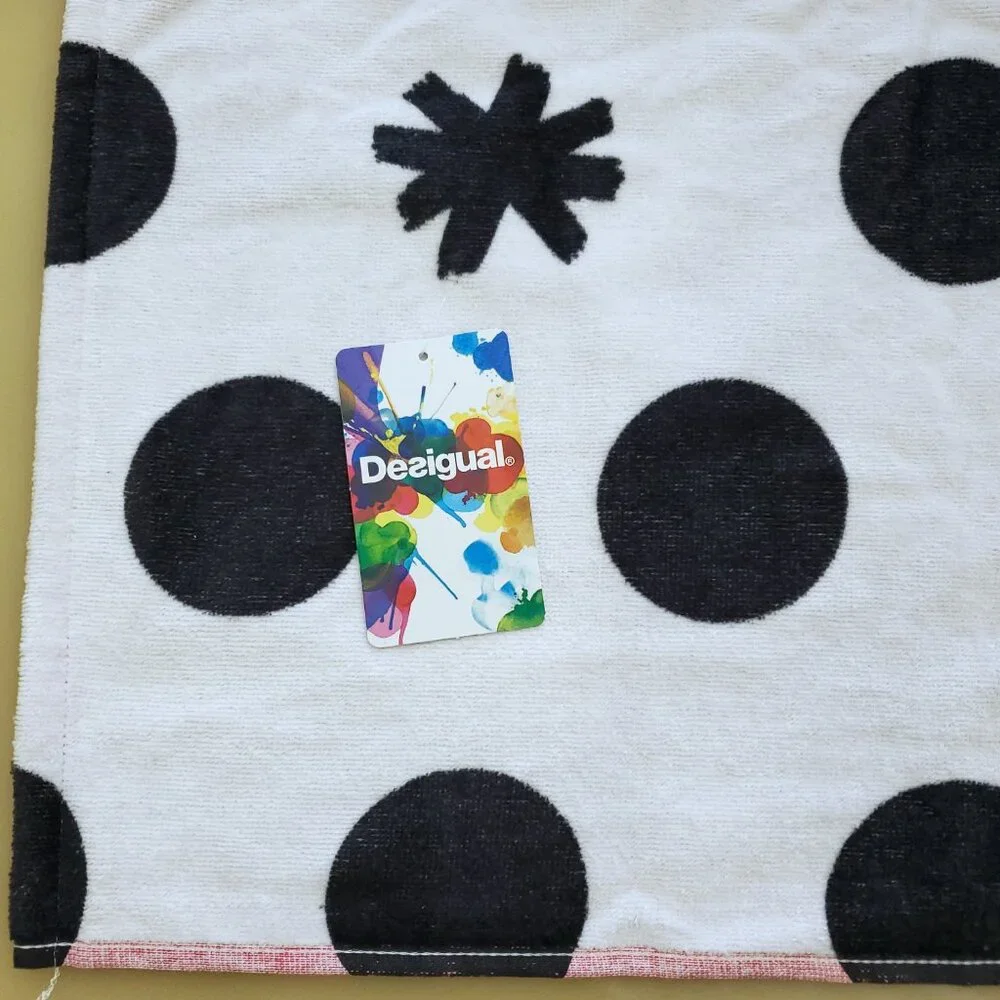 Desigual Botanical Floral Polka Dot Beach Bath Towel - New
